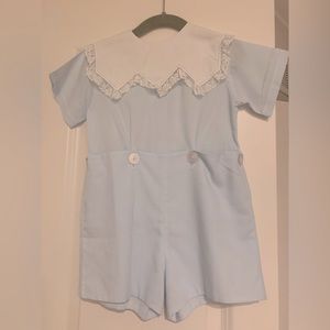 ✨ Beautiful PIECES BY TAM Lace Collar Top & Button On Bottom - 18 month old